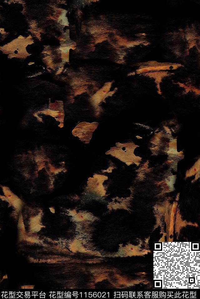 笔触水墨风艺术迷彩数码印花华亿平台下载（图片编号: 1156021） - 瓦栏（Walan）