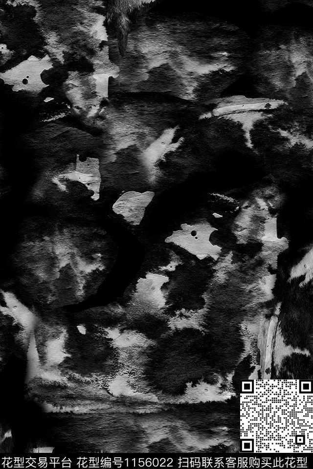笔触水墨风艺术迷彩数码印花华亿平台下载（图片编号: 1156022） - 瓦栏（Walan）