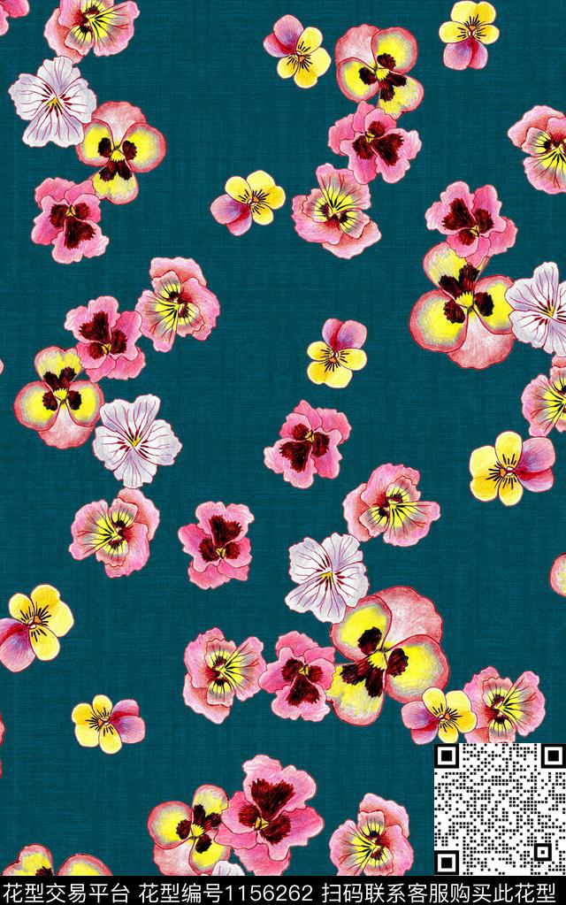 花卉肌理底数码印花华亿平台下载（图片编号: 1156262） - 瓦栏（Walan）