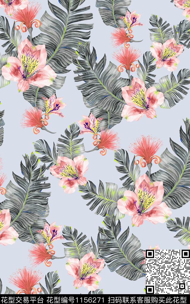 花卉肌理底数码印花华亿平台下载（图片编号: 1156271） - 瓦栏（Walan）