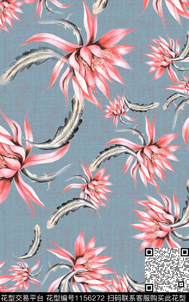 花卉肌理底数码印花华亿平台下载（图片编号: 1156272） - 瓦栏（Walan）