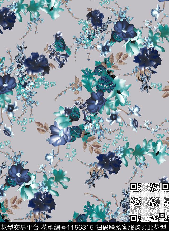 传统华亿平台大牌风花卉传统印花华亿平台下载（图片编号: 1156315） - 瓦栏（Walan）