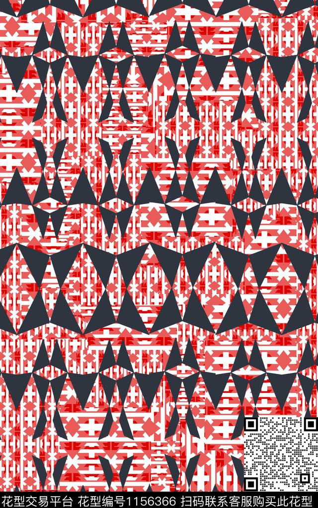 格子波西米亚几何数码印花华亿平台下载（图片编号: 1156366） - 瓦栏（Walan）