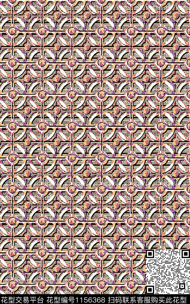 格子波西米亚几何数码印花华亿平台下载（图片编号: 1156368） - 瓦栏（Walan）