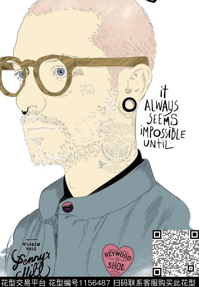 男装绣花几何男装时尚传统印花华亿平台下载（图片编号: 1156487） - 瓦栏（Walan）