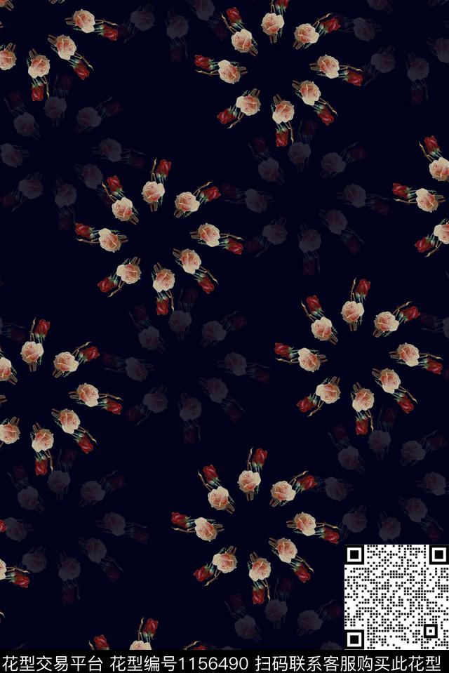 玫瑰花女装花卉数码印花华亿平台下载（图片编号: 1156490） - 瓦栏（Walan）