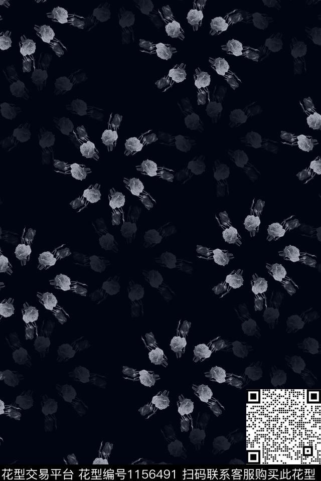 玫瑰花女装花卉数码印花华亿平台下载（图片编号: 1156491） - 瓦栏（Walan）