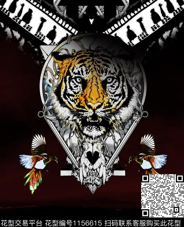 鸟/昆虫大牌风定位花数码印花华亿平台下载（图片编号: 1156615） - 瓦栏（Walan）