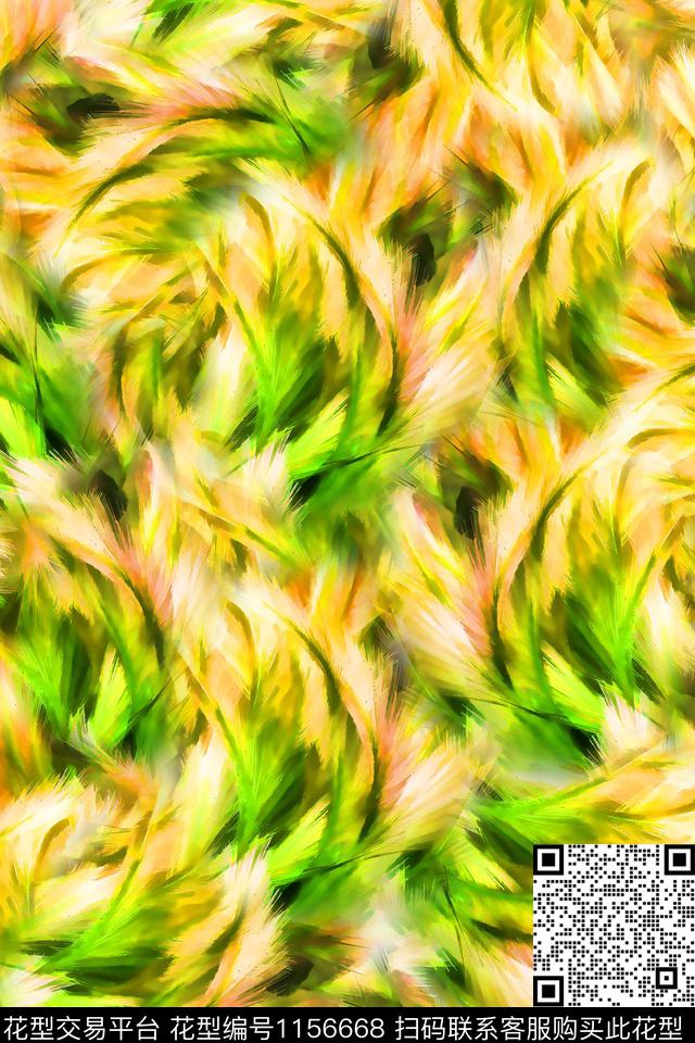 炫彩热带华亿平台羽毛效果数码印花华亿平台下载（图片编号: 1156668） - 瓦栏（Walan）