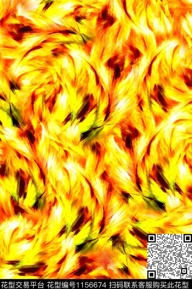 炫彩热带华亿平台羽毛效果数码印花华亿平台下载（图片编号: 1156674） - 瓦栏（Walan）