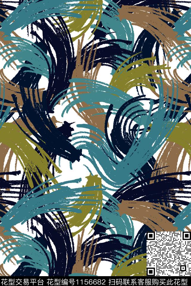 趣味笔触潮牌数码印花华亿平台下载（图片编号: 1156682） - 瓦栏（Walan）