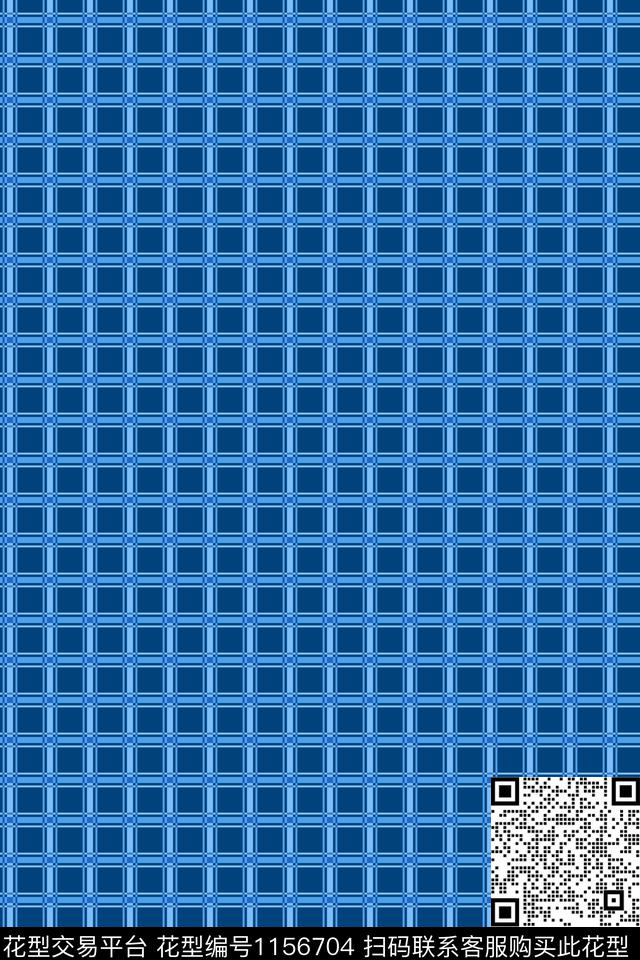简约格子深蓝数码印花华亿平台下载（图片编号: 1156704） - 瓦栏（Walan）