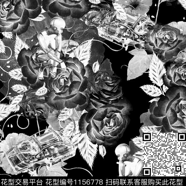 汽车水彩花卉机器人数码印花华亿平台下载（图片编号: 1156778） - 瓦栏（Walan）