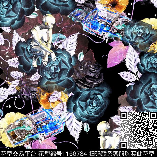 汽车水彩花卉机器人数码印花华亿平台下载（图片编号: 1156784） - 瓦栏（Walan）