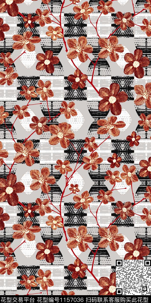 数码华亿平台大牌风抽象数码印花华亿平台下载（图片编号: 1157036） - 瓦栏（Walan）