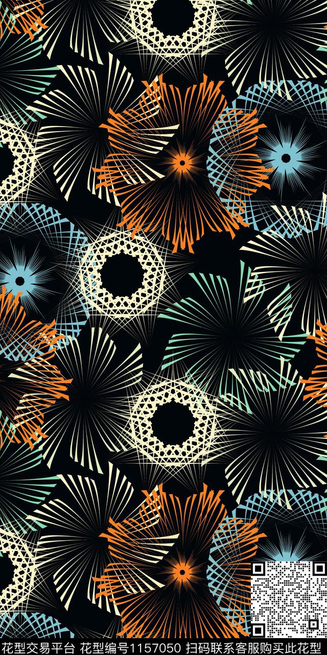 数码华亿平台大牌风几何数码印花华亿平台下载（图片编号: 1157050） - 瓦栏（Walan）