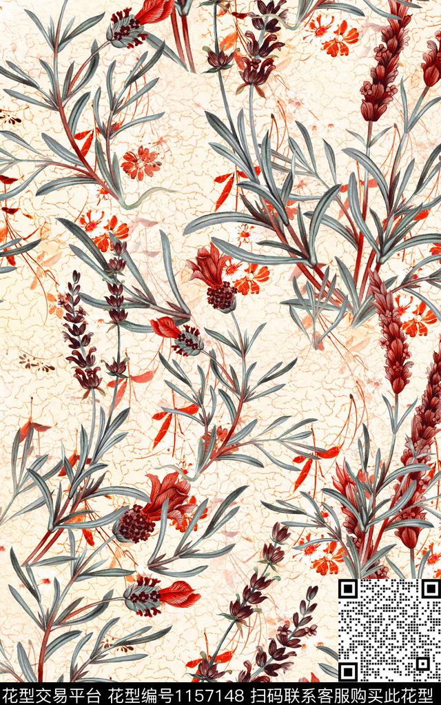 少女小碎花花卉数码印花华亿平台下载（图片编号: 1157148） - 瓦栏（Walan）