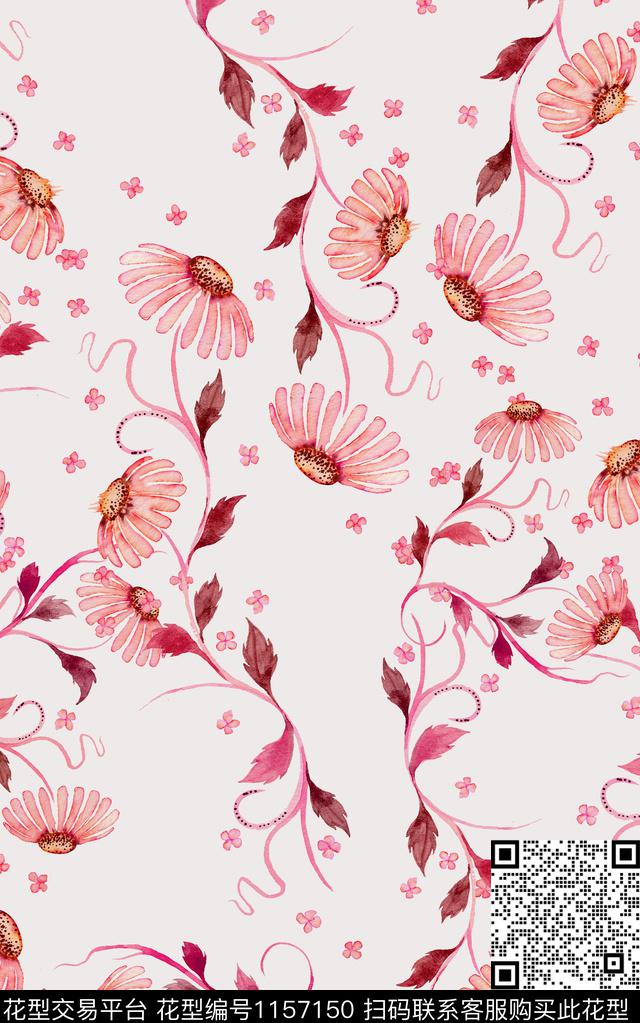 少女小碎花花卉数码印花华亿平台下载（图片编号: 1157150） - 瓦栏（Walan）