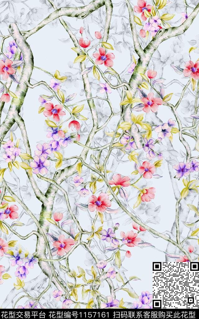 少女小碎花花卉数码印花华亿平台下载（图片编号: 1157161） - 瓦栏（Walan）