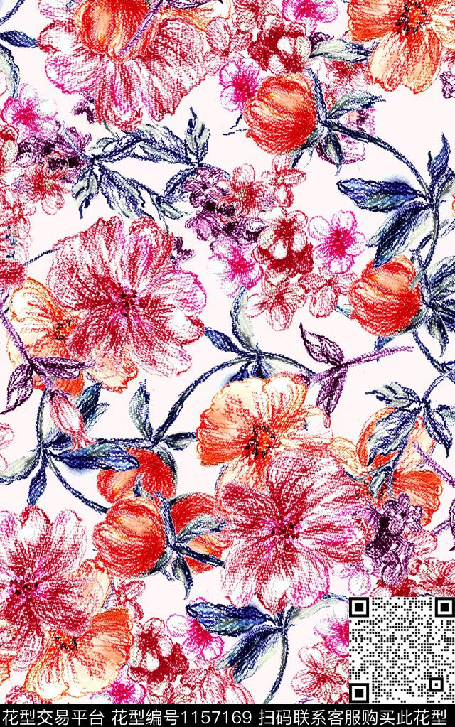 少女小碎花花卉数码印花华亿平台下载（图片编号: 1157169） - 瓦栏（Walan）