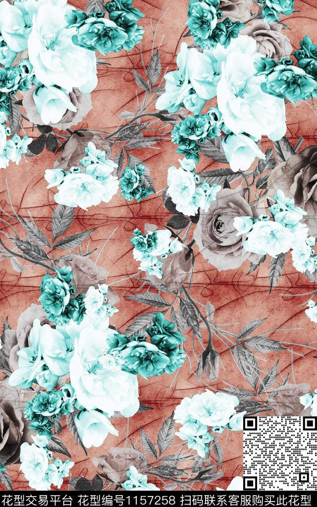 数码华亿平台肌理花卉数码印花华亿平台下载（图片编号: 1157258） - 瓦栏（Walan）