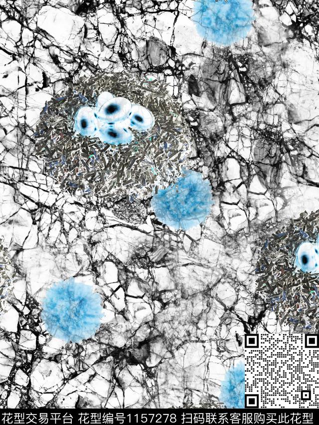 抽象花卉纹理休闲数码印花华亿平台下载（图片编号: 1157278） - 瓦栏（Walan）