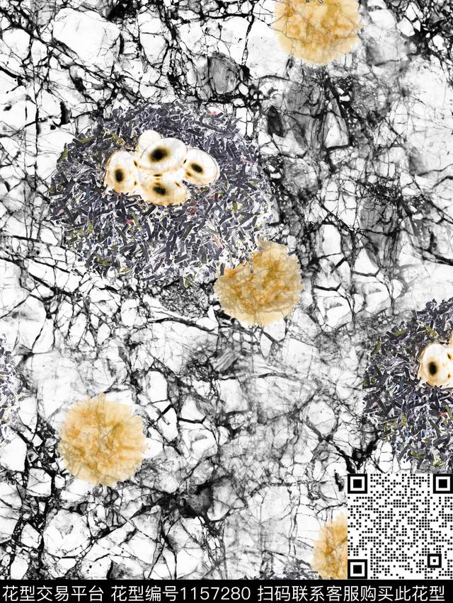 抽象花卉纹理休闲数码印花华亿平台下载（图片编号: 1157280） - 瓦栏（Walan）