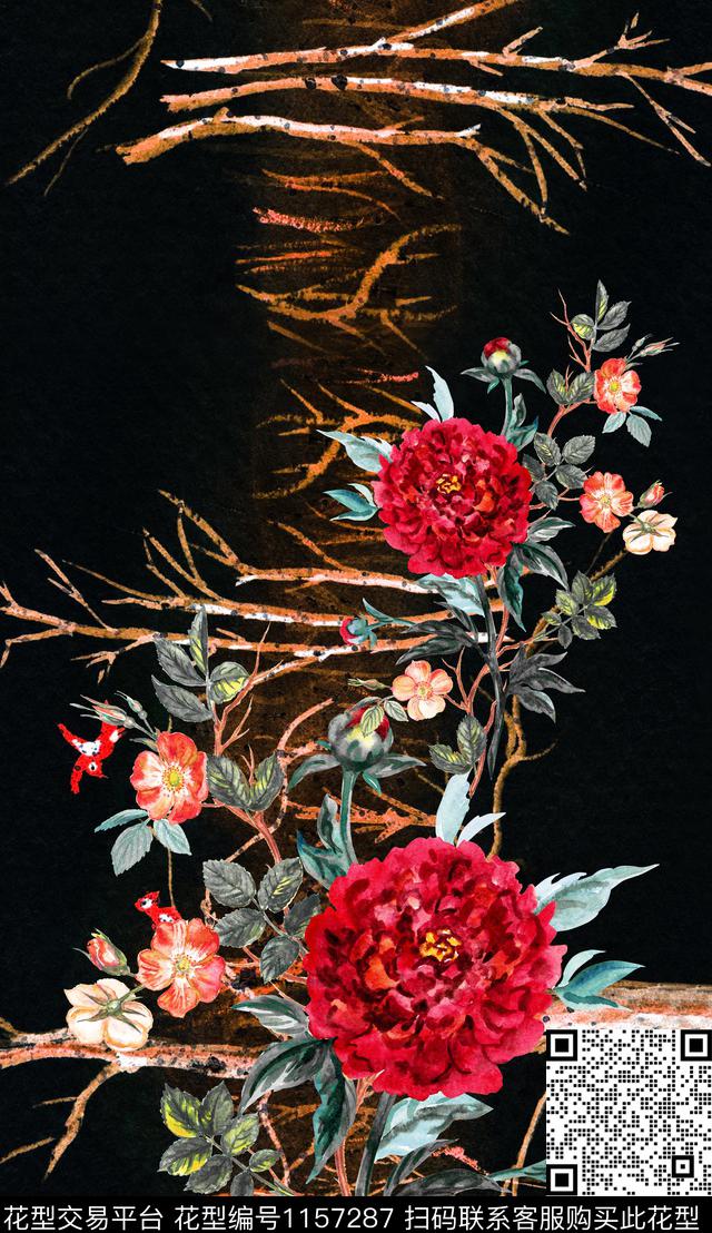 定位花花卉中老年数码印花华亿平台下载（图片编号: 1157287） - 瓦栏（Walan）