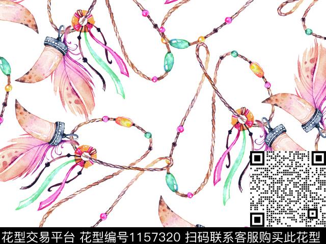 羽毛链条休闲数码印花华亿平台下载（图片编号: 1157320） - 瓦栏（Walan）