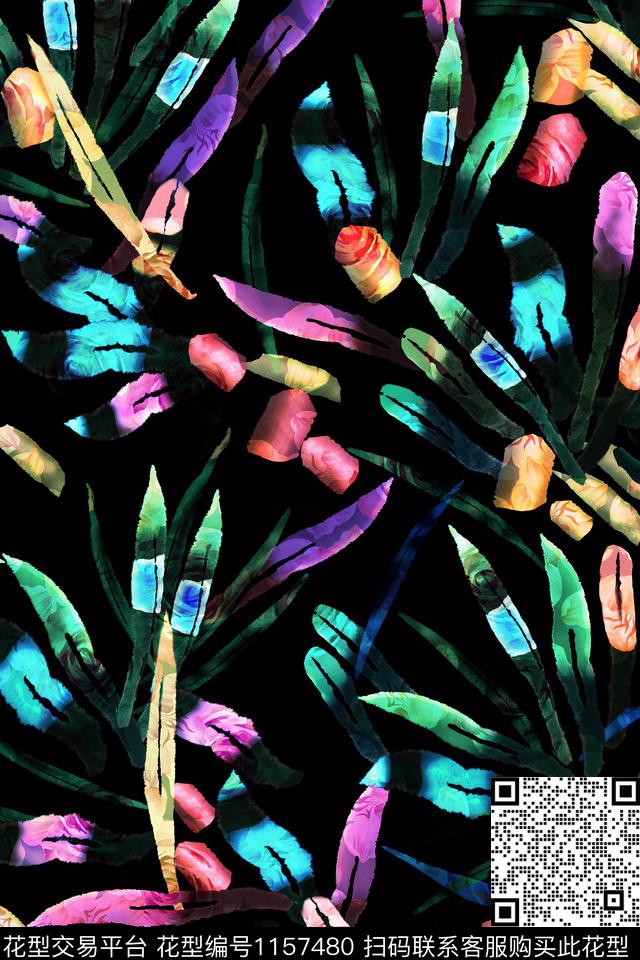 羽毛女装大牌风传统印花华亿平台下载（图片编号: 1157480） - 瓦栏（Walan）