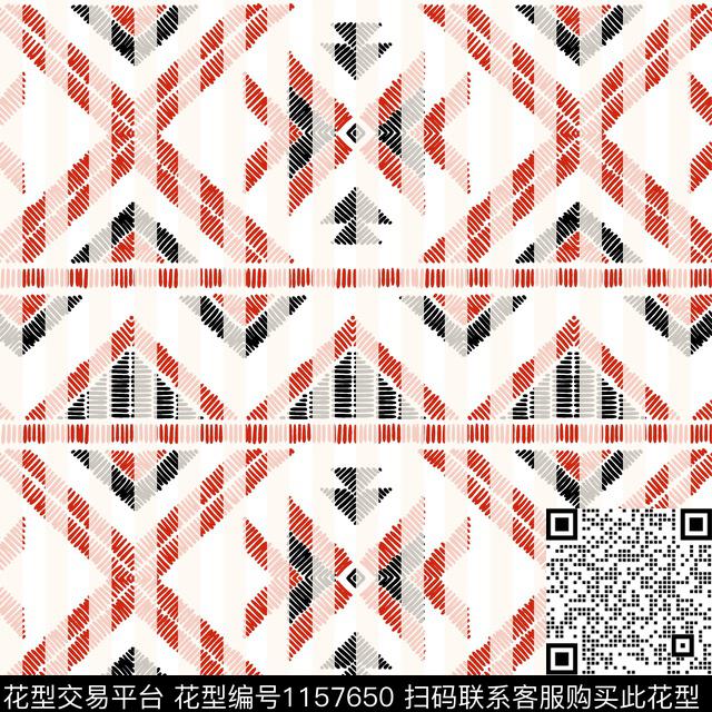数码华亿平台格子抽象花卉数码印花华亿平台下载（图片编号: 1157650） - 瓦栏（Walan）