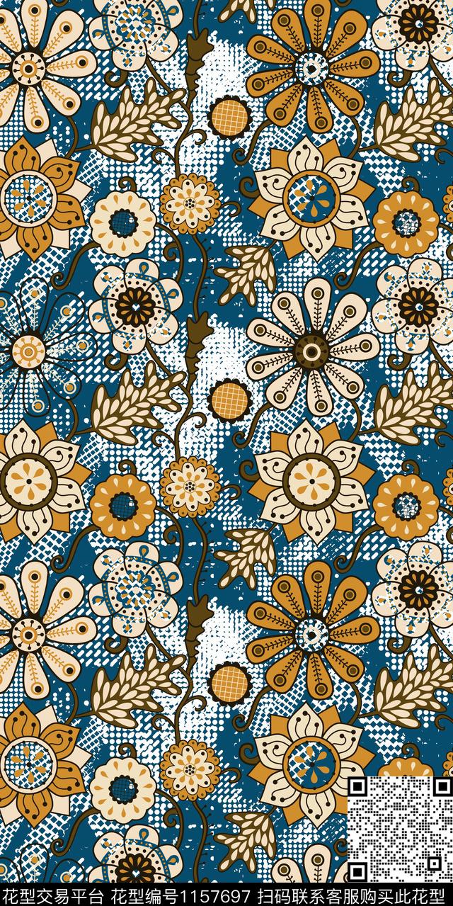 数码华亿平台大牌风抽象数码印花华亿平台下载（图片编号: 1157697） - 瓦栏（Walan）