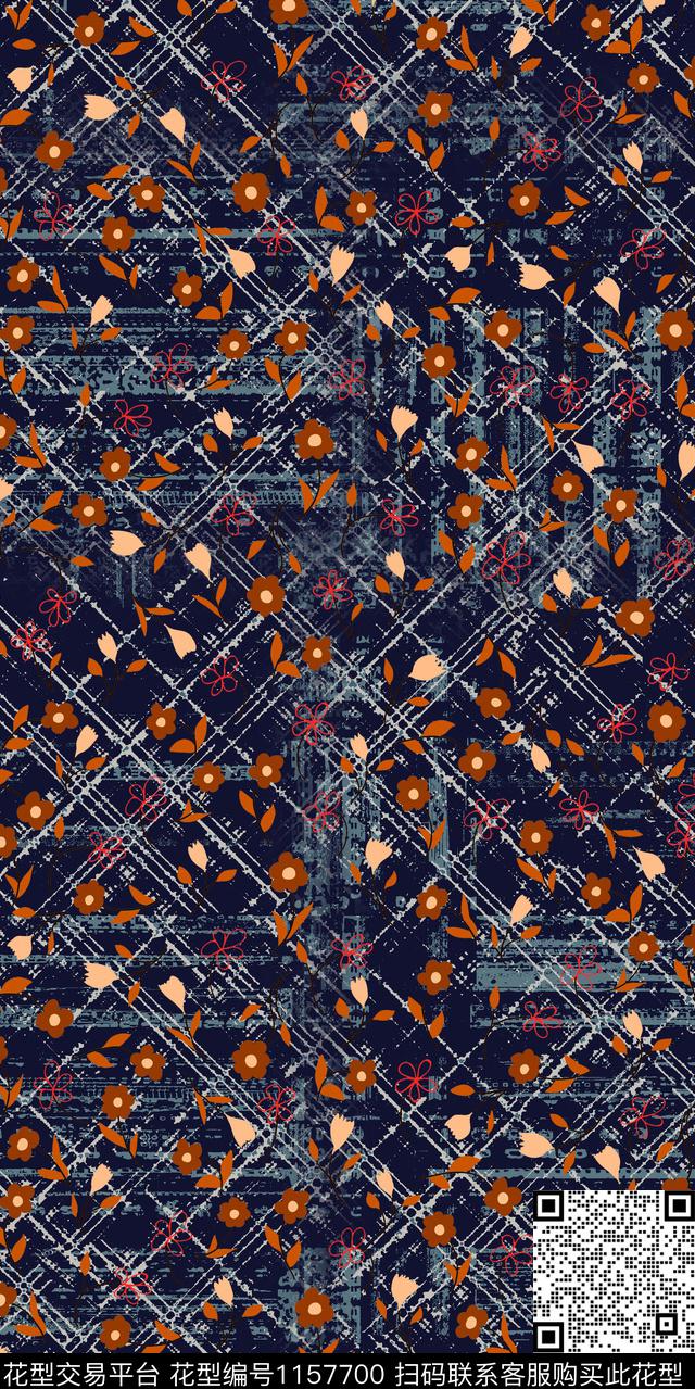 数码华亿平台黑底花卉大牌风数码印花华亿平台下载（图片编号: 1157700） - 瓦栏（Walan）