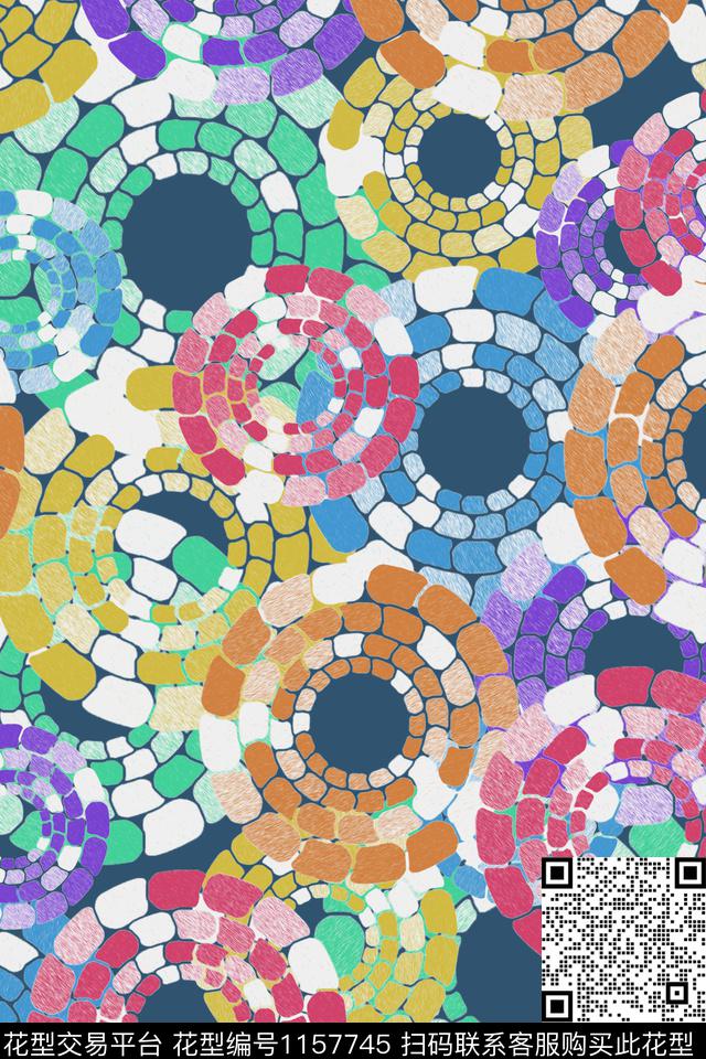 少女大牌风几何数码印花华亿平台下载（图片编号: 1157745） - 瓦栏（Walan）