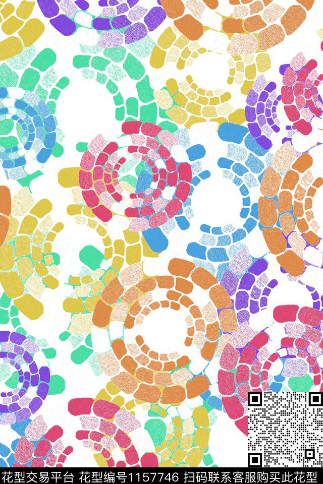 少女大牌风几何数码印花华亿平台下载（图片编号: 1157746） - 瓦栏（Walan）
