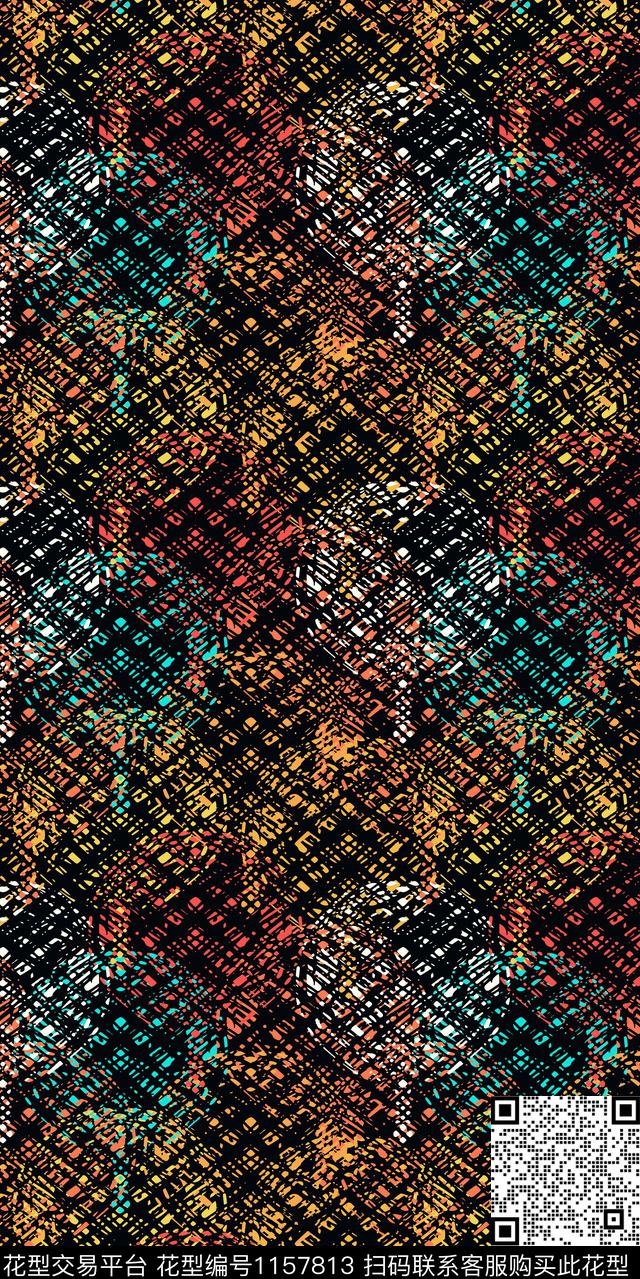 数码华亿平台大牌风几何数码印花华亿平台下载（图片编号: 1157813） - 瓦栏（Walan）