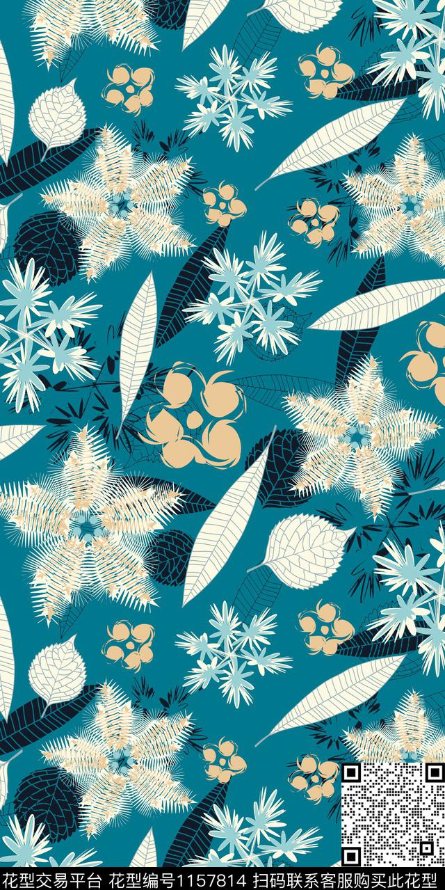 数码华亿平台大牌风花卉数码印花华亿平台下载（图片编号: 1157814） - 瓦栏（Walan）