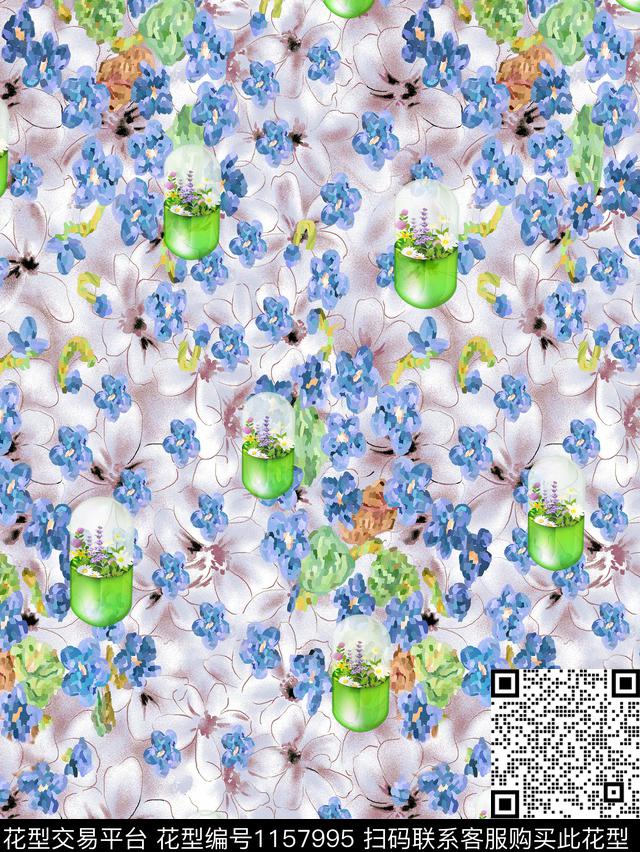 朦胧花卉休闲数码印花华亿平台下载（图片编号: 1157995） - 瓦栏（Walan）