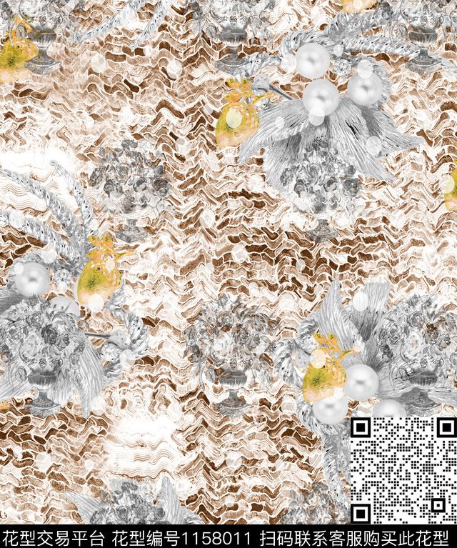 抽象男装几何趣味数码印花华亿平台下载（图片编号: 1158011） - 瓦栏（Walan）