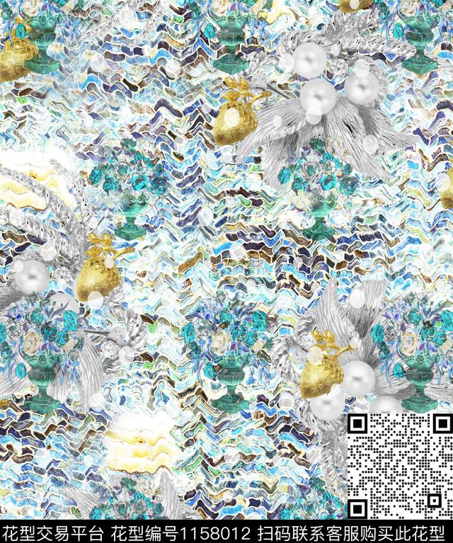 抽象男装几何趣味数码印花华亿平台下载（图片编号: 1158012） - 瓦栏（Walan）