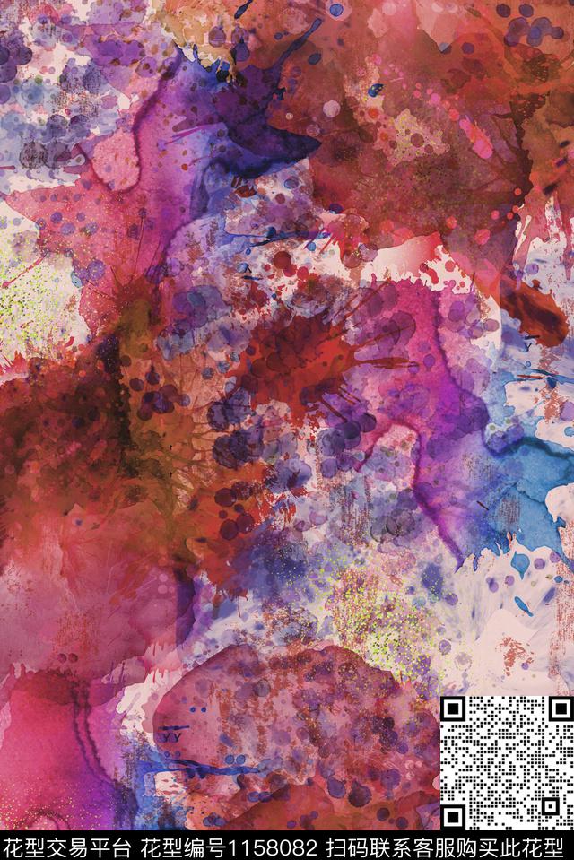 扎染华亿平台抽象艺术迷彩数码印花华亿平台下载（图片编号: 1158082） - 瓦栏（Walan）