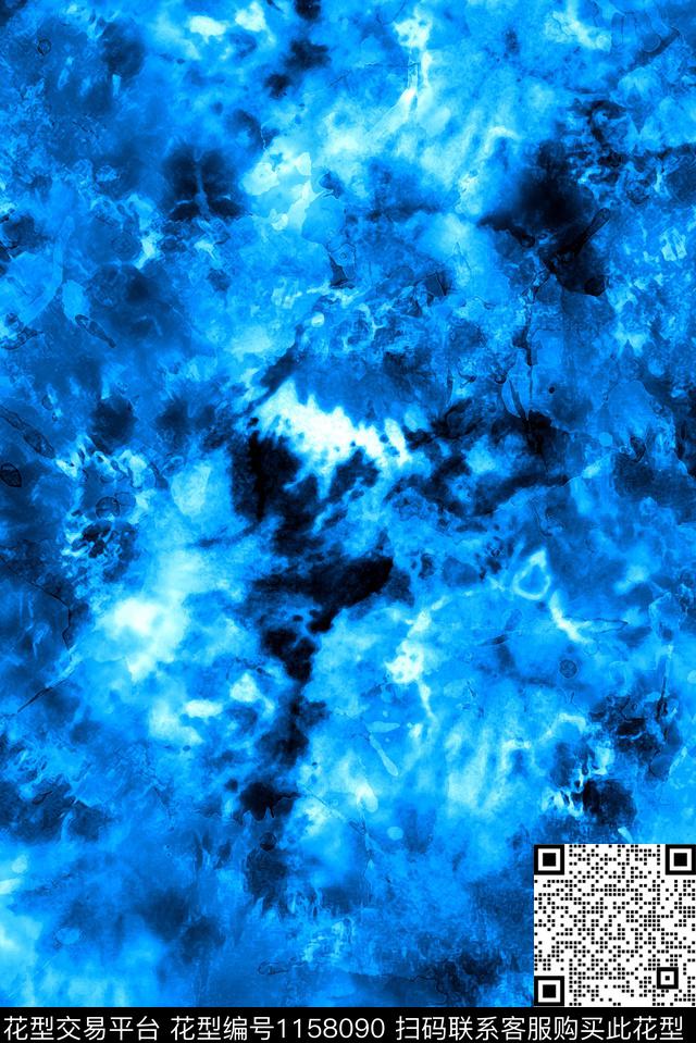 扎染华亿平台抽象艺术迷彩数码印花华亿平台下载（图片编号: 1158090） - 瓦栏（Walan）