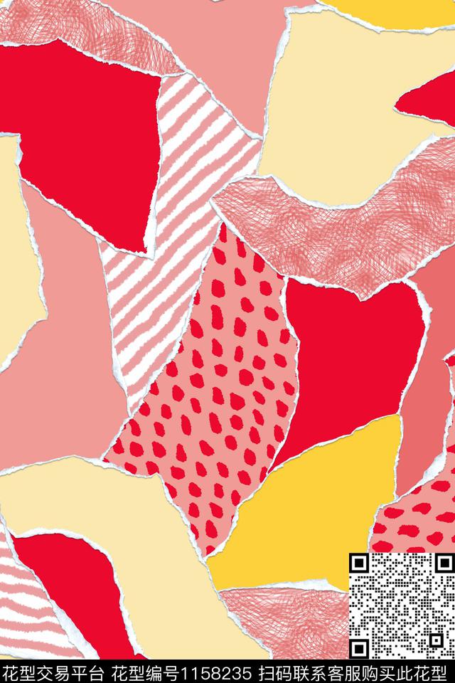 迷彩几何笔触数码印花华亿平台下载（图片编号: 1158235） - 瓦栏（Walan）