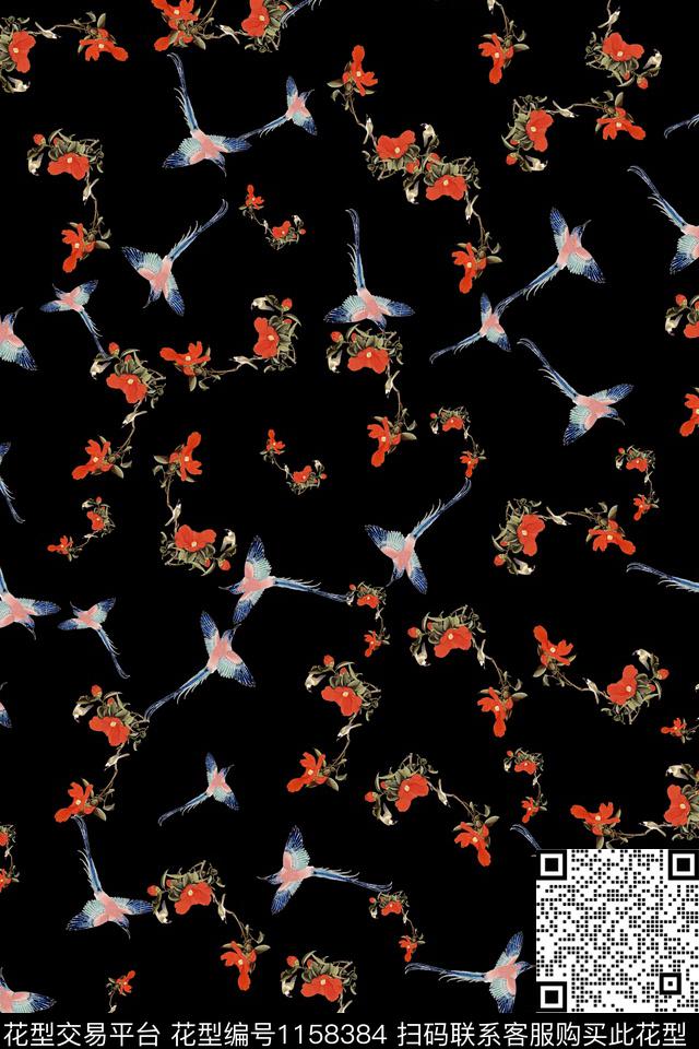 花鸟数码华亿平台小碎花数码印花华亿平台下载（图片编号: 1158384） - 瓦栏（Walan）