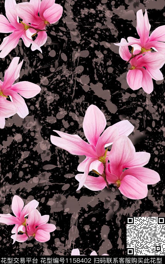 女装肌理花卉数码印花华亿平台下载（图片编号: 1158402） - 瓦栏（Walan）