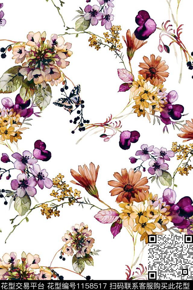 数码华亿平台大牌风小碎花数码印花华亿平台下载（图片编号: 1158517） - 瓦栏（Walan）