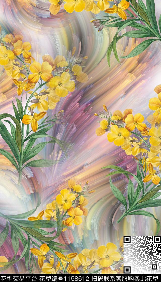 大牌风大花花卉数码印花华亿平台下载（图片编号: 1158612） - 瓦栏（Walan）