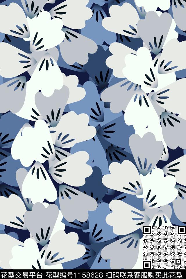 花瓣迷幻休闲传统印花华亿平台下载（图片编号: 1158628） - 瓦栏（Walan）