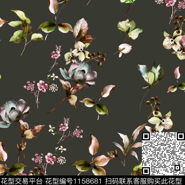 休闲水彩花卉成熟数码印花华亿平台下载（图片编号: 1158681） - 瓦栏（Walan）