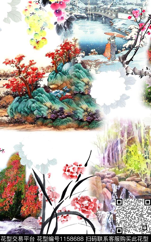 绿植树叶数码华亿平台动物数码印花华亿平台下载（图片编号: 1158688） - 瓦栏（Walan）